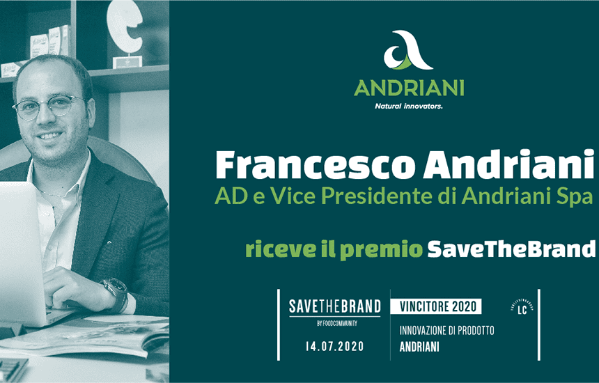 ANDRIANI VINCE IL PREMIO SAVE THE BRAND 2020